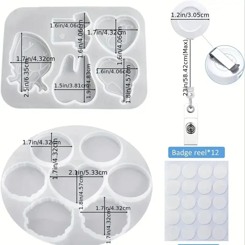 1set silicone resin mold medical nurse theme badge reels retractable badges diy keychain pendant crafting decorative accessories