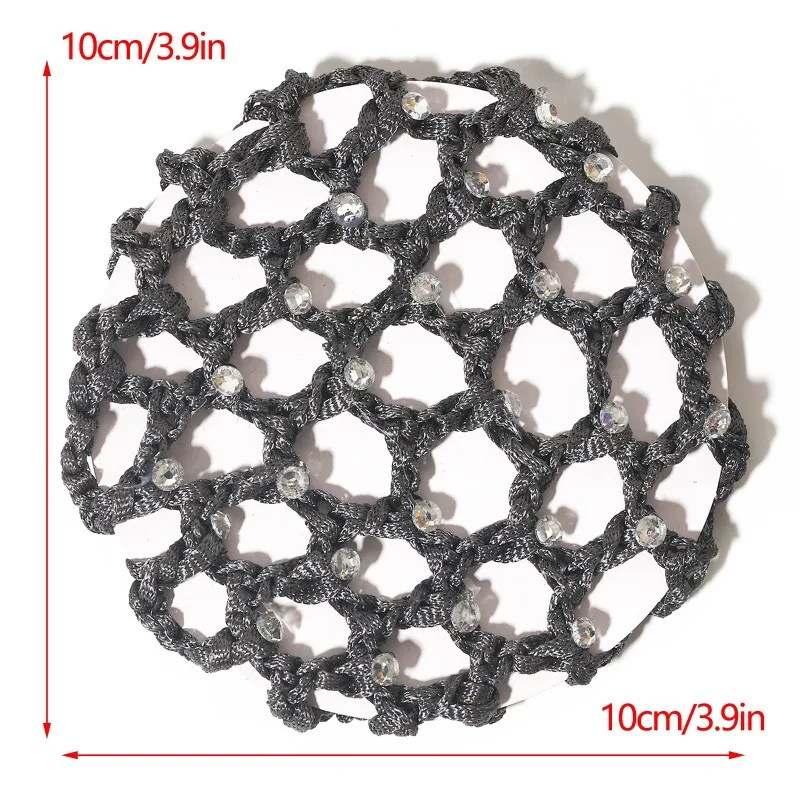 6 Pcs Bun Cover Pearl Rhinestone Hair Net Ballet Dance Elastic Hair Bands For Girl Women Accessoires