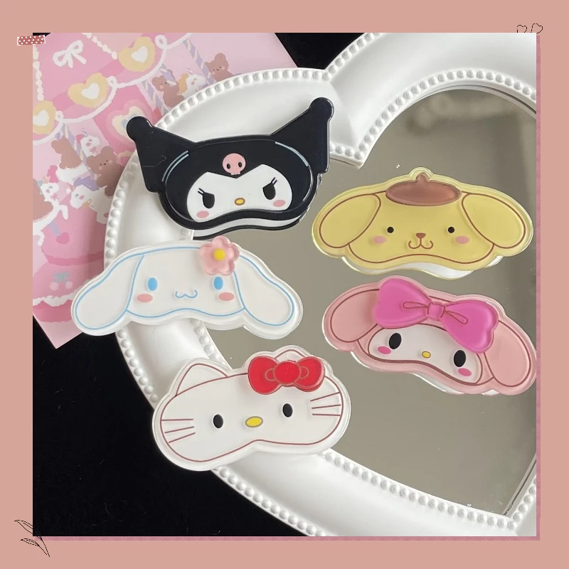 Sanrio Melody Kitty Pudding Dog Curved Hair Clip Cute Cartoon Jade Gui Dog Kuromi Double Layer Acrylic Hair Accessories Gift