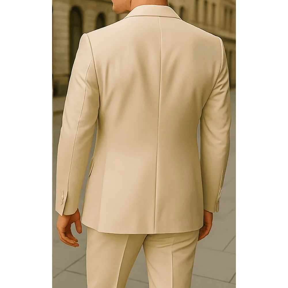 

2 Pieces Men's Suits Jacket Pants Peak Lapel Slim Fit Formal Occasion Male Suit Business Office Work Clothing