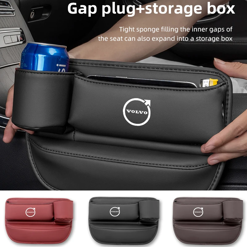 Car Seat Crack Filling Storage Box Auto Water Cup Phone Holder For Volvo Rdesign Polestar AWD V50 S60 XC60 S40 XC40 XC90 V60 S80