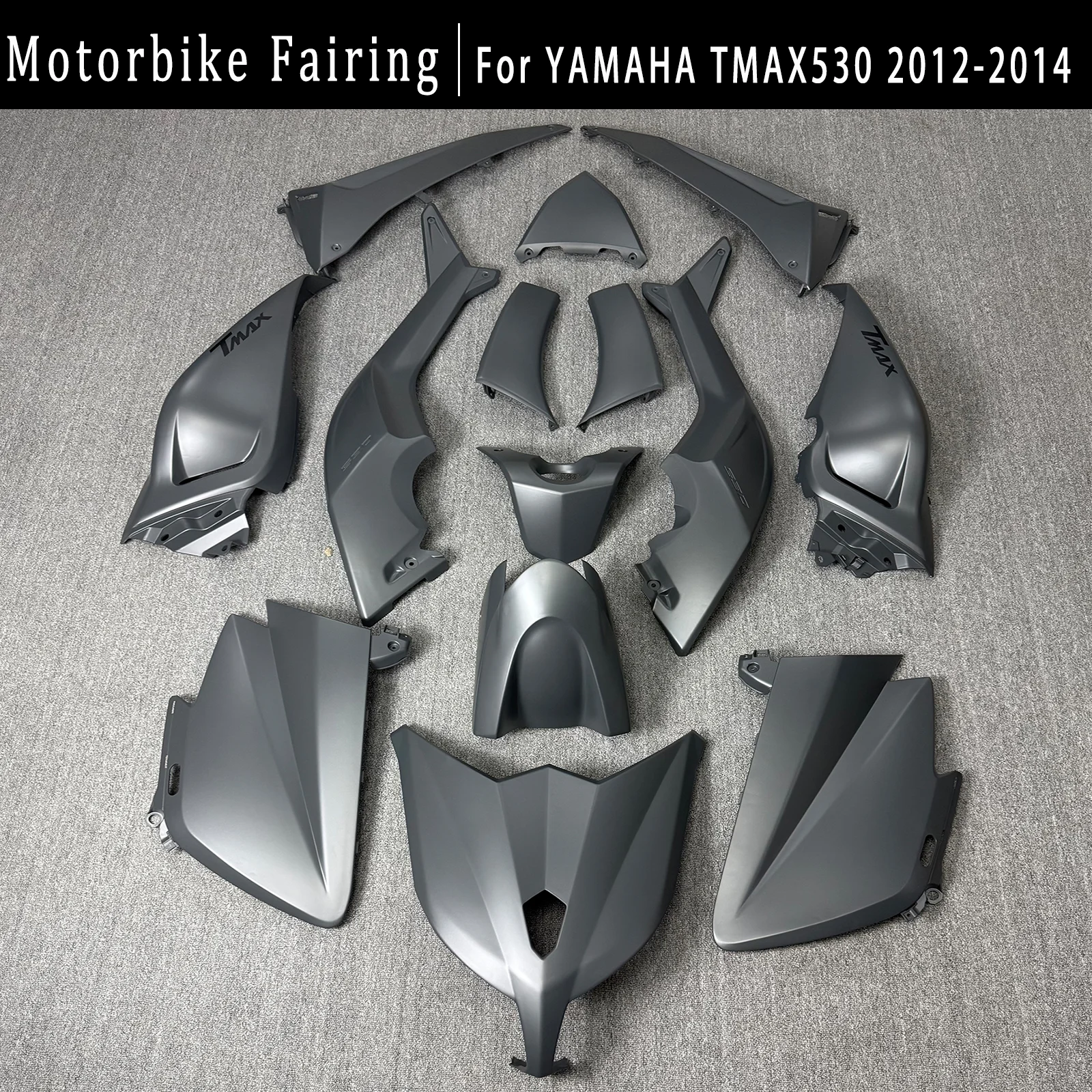 

For Yamaha TMAX530 2012/2013/2014 New Fairing Kit TMAX-530 2012-2014 Motorcycle Fairing Kit Compatible Silver Gray
