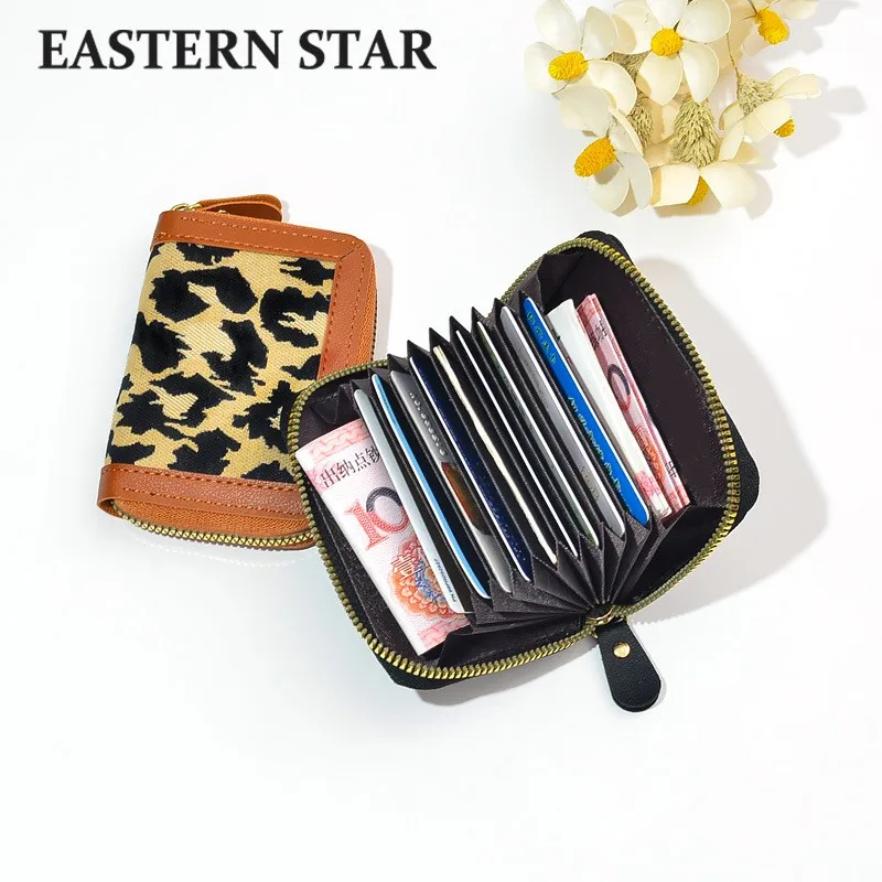 

Холст с леопардовым принтом, роскошный дизайнерский кошелек для женщин, кошелек с несколькими слотами для удостоверения личности, модный высококачественный аксессуар