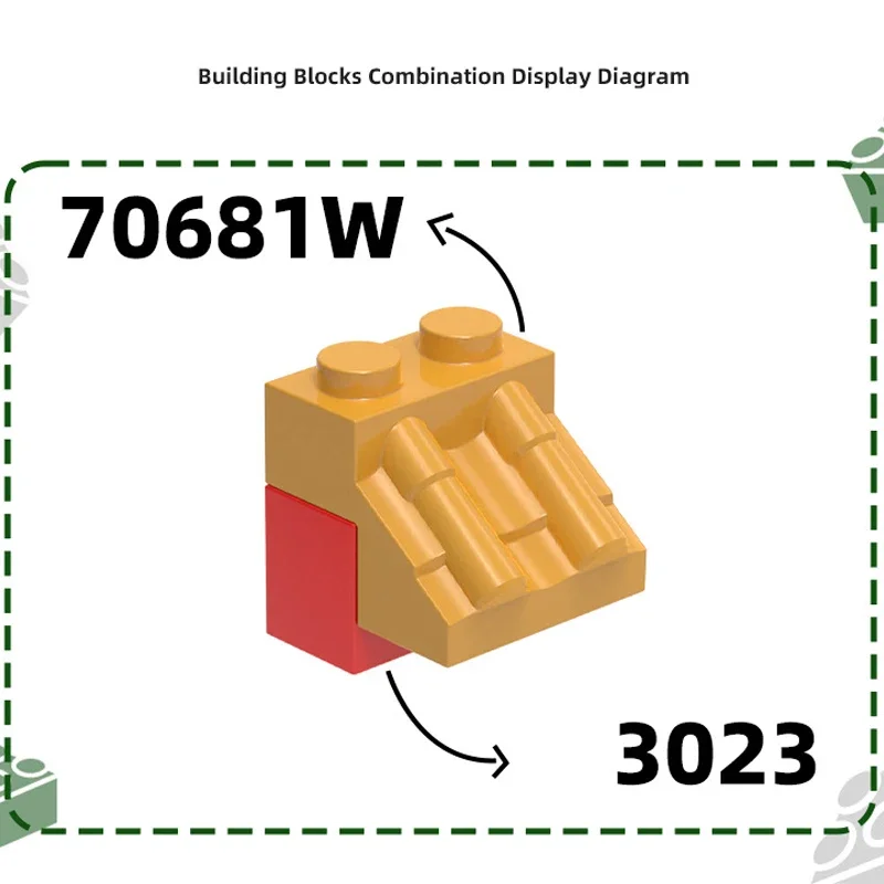 MOC 10PCS Parte Mattoni 70681W Murale Modello Building Blocks 70682W 2 Fori Casa Tetto Particelle Giocattoli FAI DA TE Per Bambini Regali Di Compleanno
