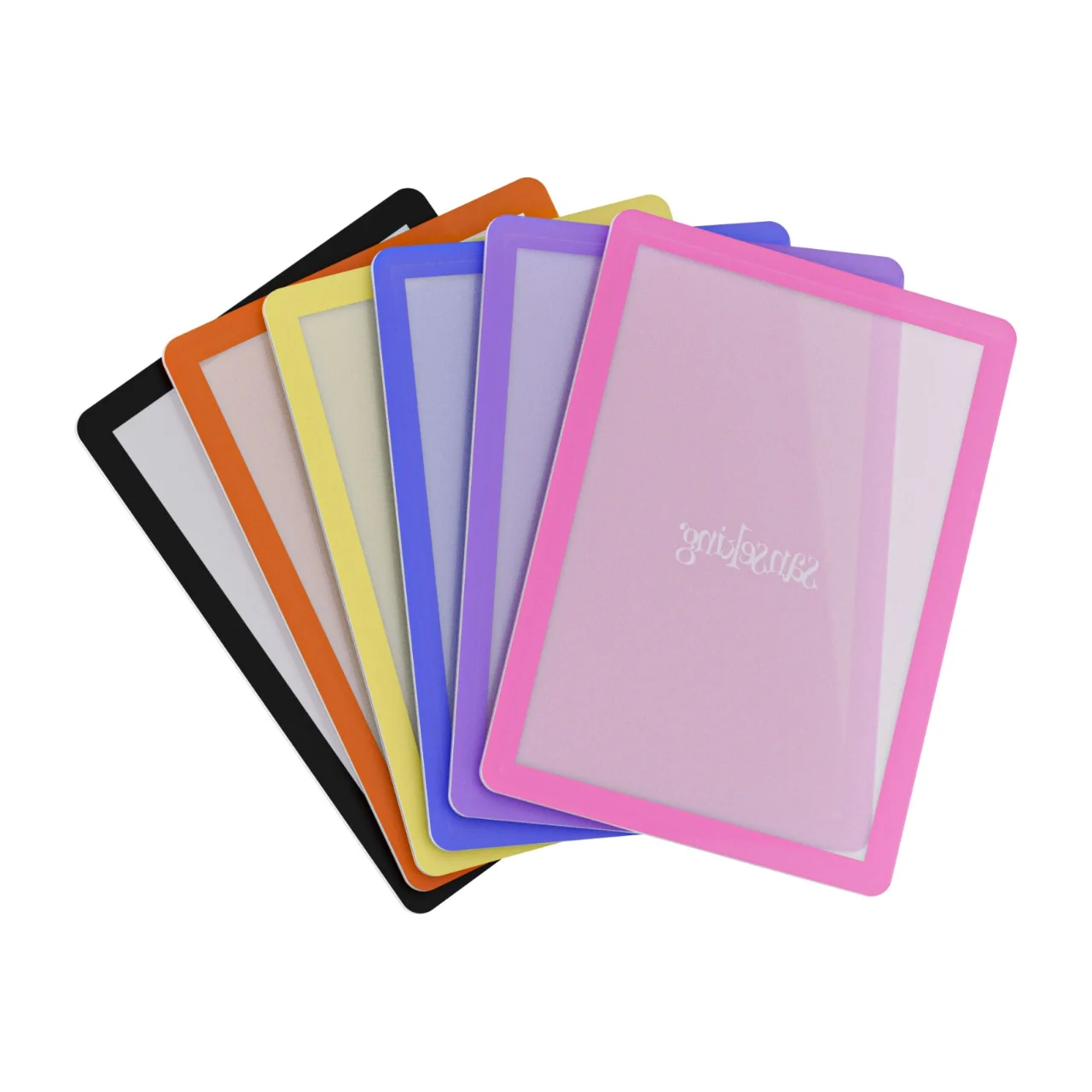 Sanseking 6PCS zijdelings te plaatsen kaarthouders 35PT stevige PVC kaarthulzen met kleurframebeschermer voor TCG sportkaarten