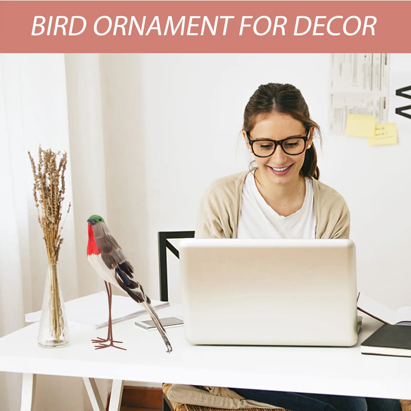 

Искусственная птица, маленькая декоративная фигурка, реалистичная имитация птицы для украшения сада, дома, озеленения, для использования на улице и в помещении