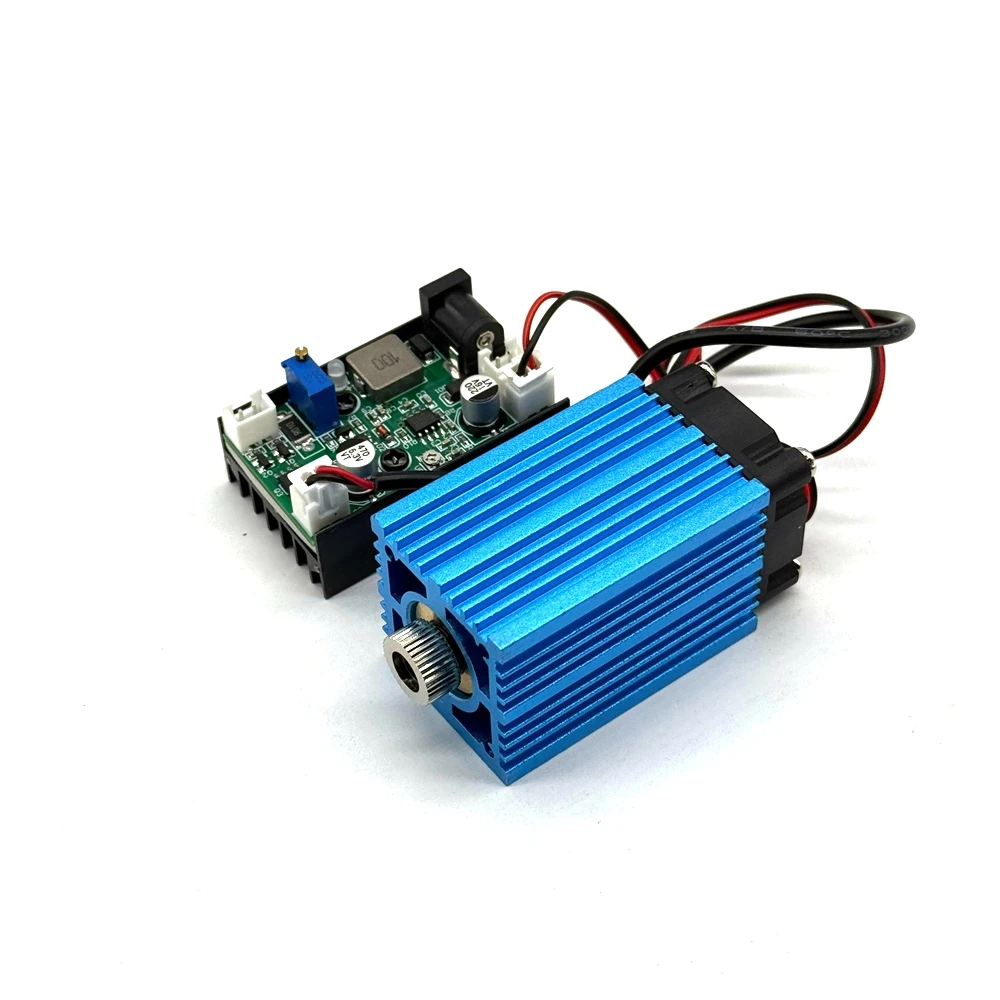 

Focusable High Power 445nm 450nm 2W/4W Blue Dot Laser Module TTL Cooling Fan 12V