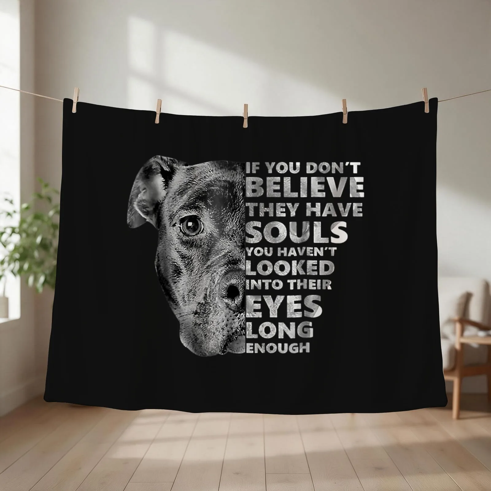 Soul Pitbull I Love Pitbull Dog Lover Tshirt Throw Blanket couch cozy soft plush fuzzy picnic outdoor blanket