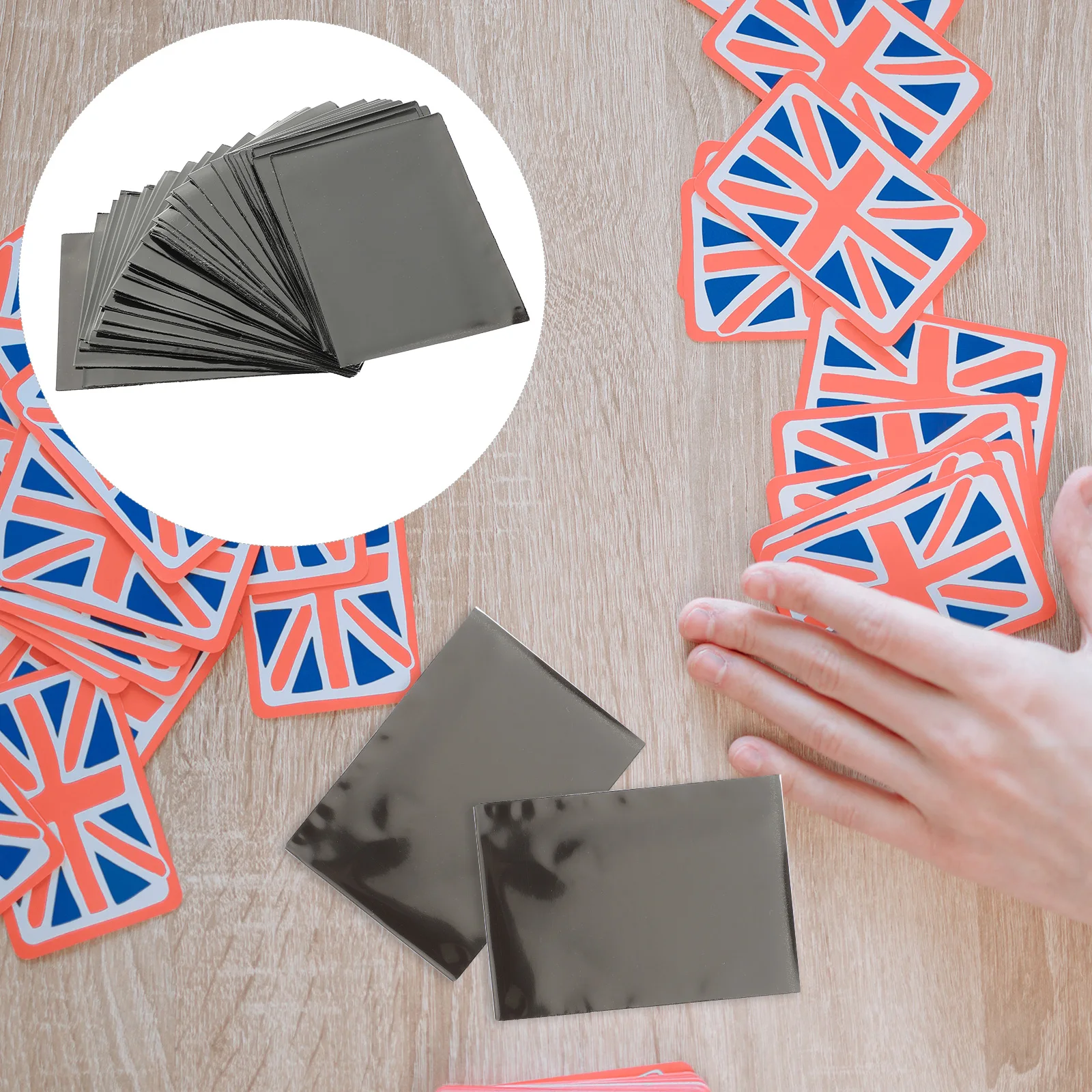 

50pcs Card Sleeves Black 9CM Anti-scratch Protective Covers for Trading Cards Game Accessories Deck Protectors
