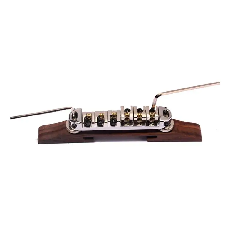 Archtop Jazz Guitar Bridge with Roller Saddles Rosewood Silver B 21 High Quality Bridge Tailpiece for Archtop Guitars