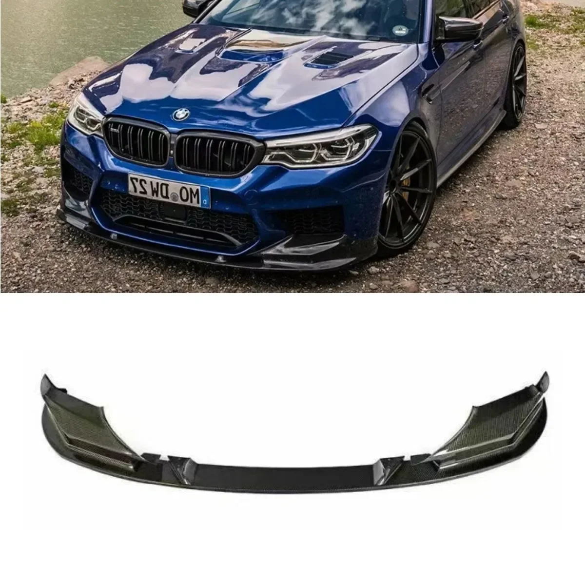 Car Front Bumper Lip Splitter Diffuser Spoiler Body Kit For BMW M5 F90 2017-2020 Bumper Guard Protector Cover Modification Part