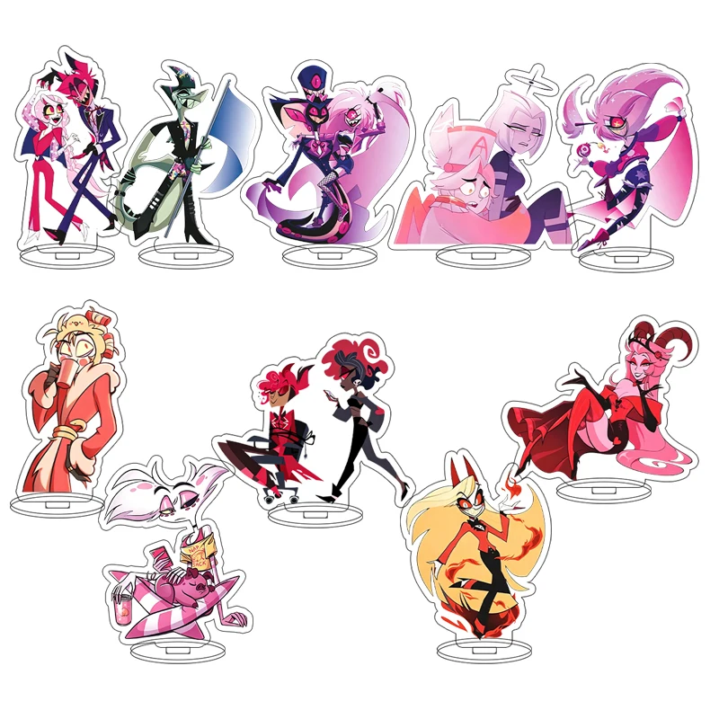

Fashion Anime Hazbin Hotel Acrylic Stand Cartoon Peripheral Angel Dust Charlie Vaggie Vox Acrylic Keychain Pendant Ornament Gift