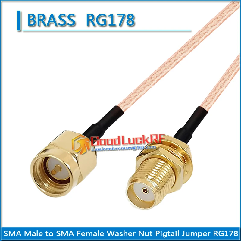 

1X Pcs High-quality SMA Male to SMA Female Washer O-ring Bulkhead Panel Mount Nut Plug Coaxial Pigtail Jumper RG178 extend Cable