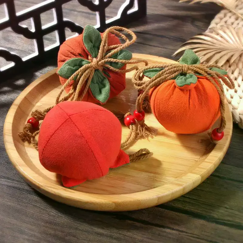 Incense Bag With Persimmon Pendant Can Be Hung On Rearview Mirror Or Car Blessing Purse Empty Bag Material Kit For Good Fortune