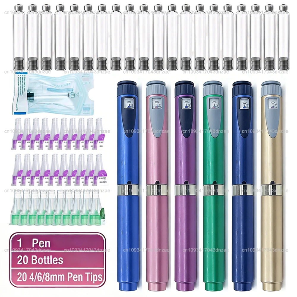 2Sets Magic Pen with 3ml Bottles Empty Cassette Cartridge Tattoo Insulin Injection Pen Sterile Kit Disposable 4/6/8mm Pen Tip