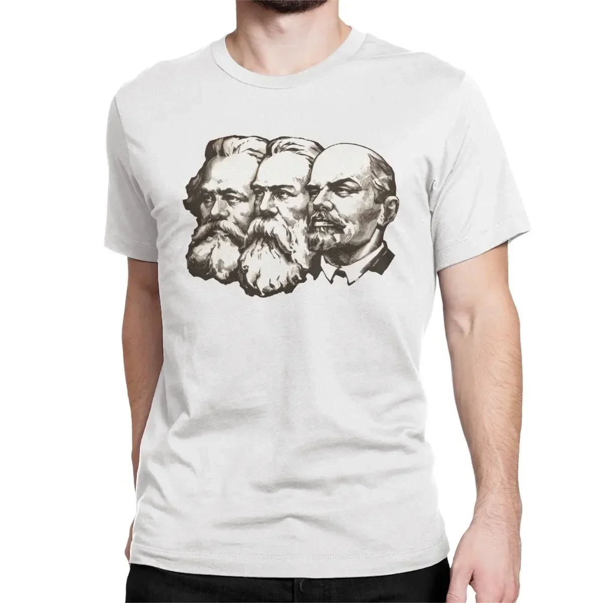 Ussr Comrades T-shirt Vintage Men Camisetas Tee Marx Engels and Lenin The Soviet Union Graphic Tshirts Communist style