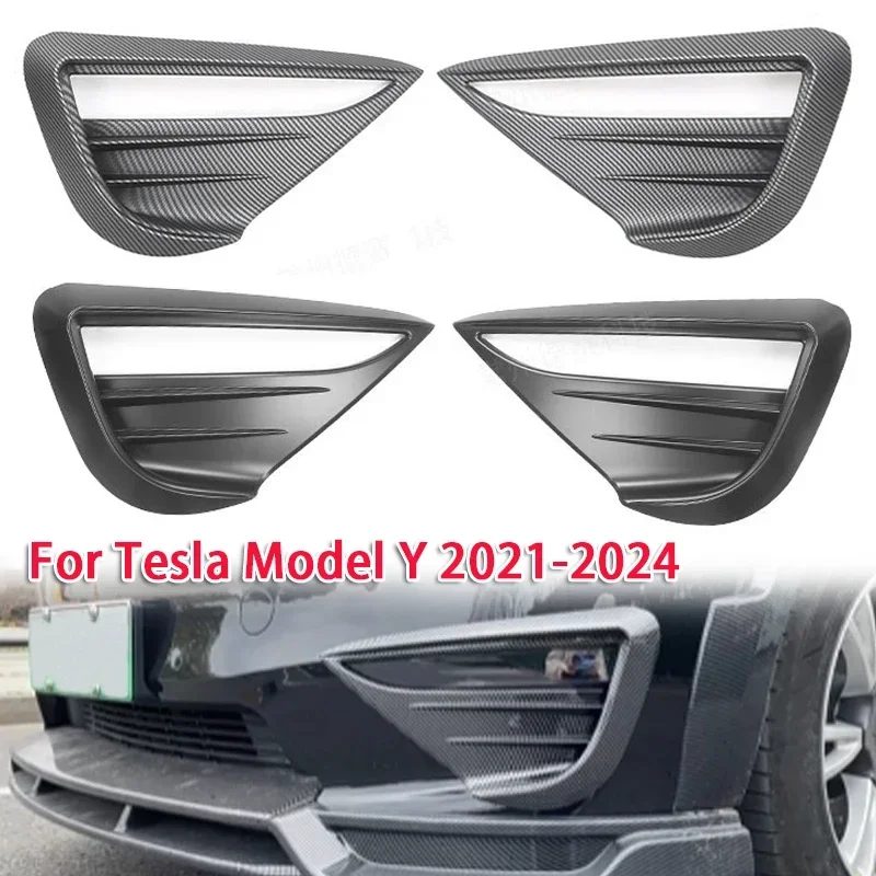 Car Front Bumper Fog Light Decorative Frame Cover for Tesla Model Y 2021-2024