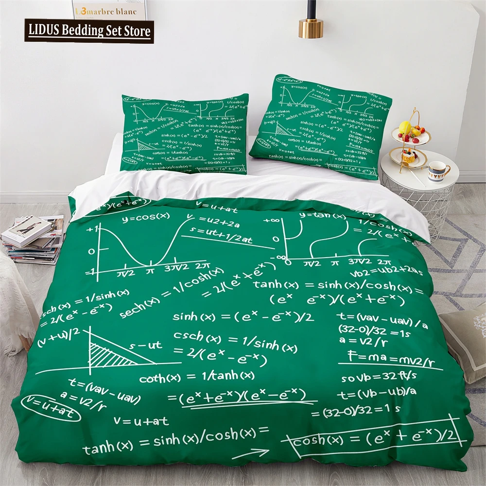 

Mathematical Formula Duvet Cover Set King Queen Full Size Polyester Bedding Set For Boys Teens Comforter Cover With Pillowcase