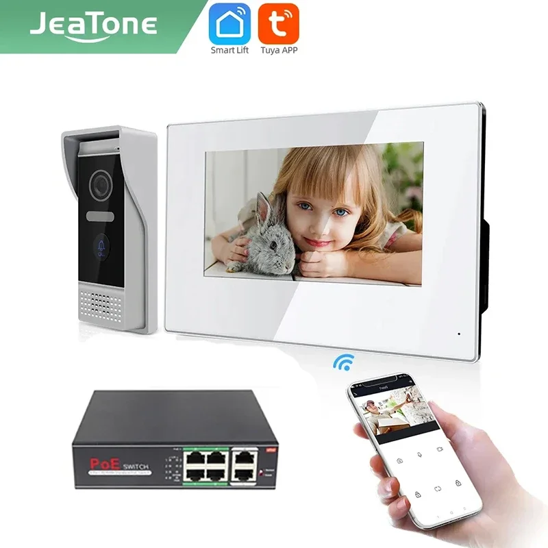 

Jeatone Tuya 7 Inch Video Door Phone Intercom Doorbell Wireless WiFi Smart Home Eye Door Camera Outdoor Access Control System