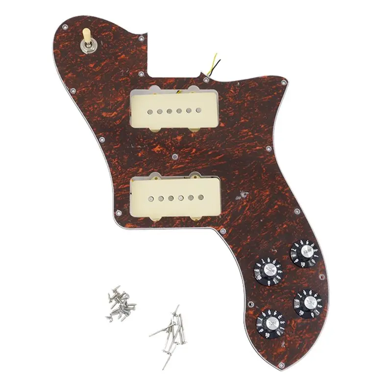 

ABHS-Red Tortoise: Сменная накладка для электрогитары Fender Tele Deluxe Style с предустановленной проводкой и комплектом кабелей