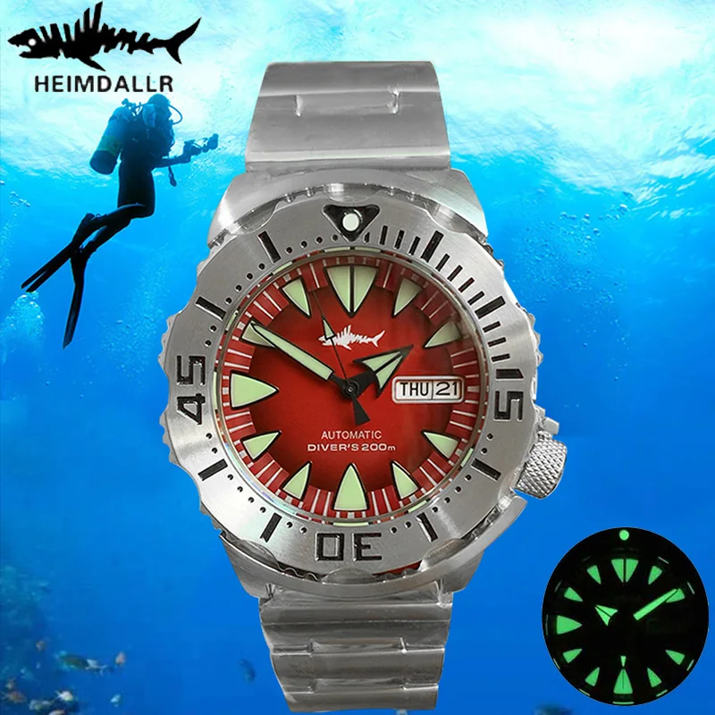 Heimdallr Sharkey Monster Diver Watch 20Bar Waterproof Sapphire Crystal C3 Luminous NH36A Men's Automatic Mechanical Wrist watch