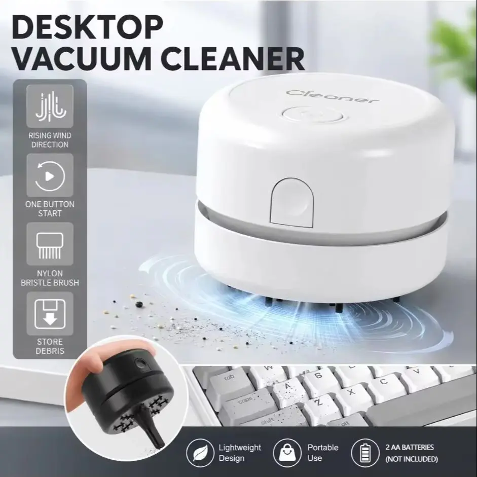 New Design Cordless Mini Desk Vacuum Cleaner Portable Keyboard Cleaner Desktop Dust Sweeper for Home Office Table Crumbs view 2