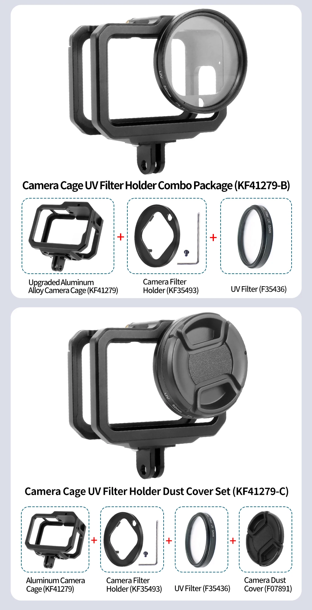 Aluminiumlegierungs-Kamerarahmenkäfig mit Cold-Shoe-Halterung, magnetischem, faltbarem Adapterhalter für GoPro Hero 13 11 10 Black Housing Rig – Detail 21