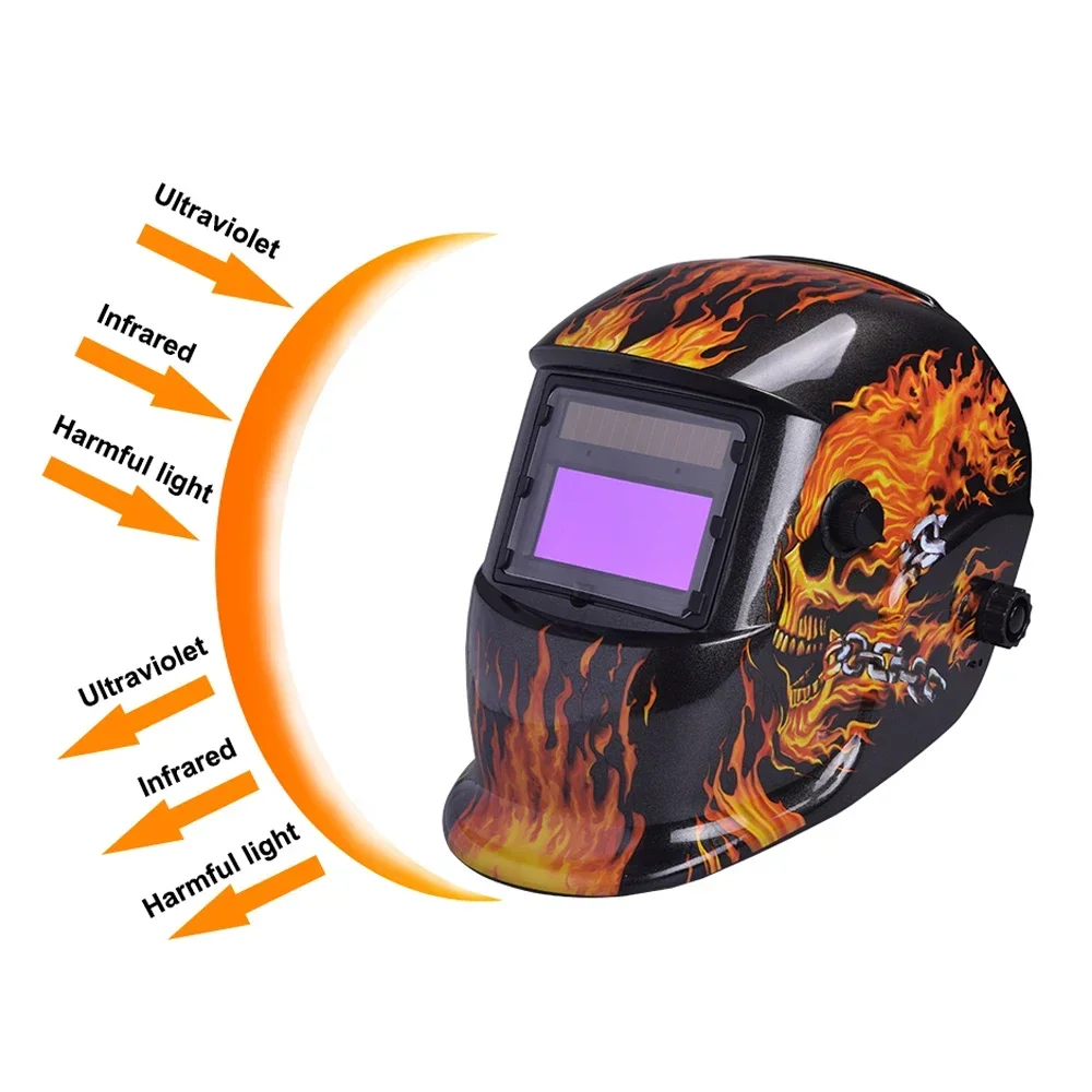 

HAOJIAYI Auto Darkening Adjustable Range MIG MMA Electric Welding Mask Helmet Welding Lens for Welding Machine