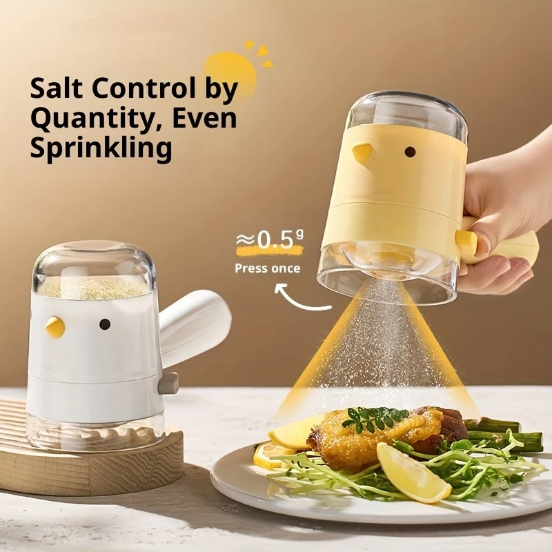 Bird-shaped Salt Bottle Cartoon Press-Type Salt Dispenser Quantitative Seasoning Bottle Dustproof Control Quantity Spice Jar