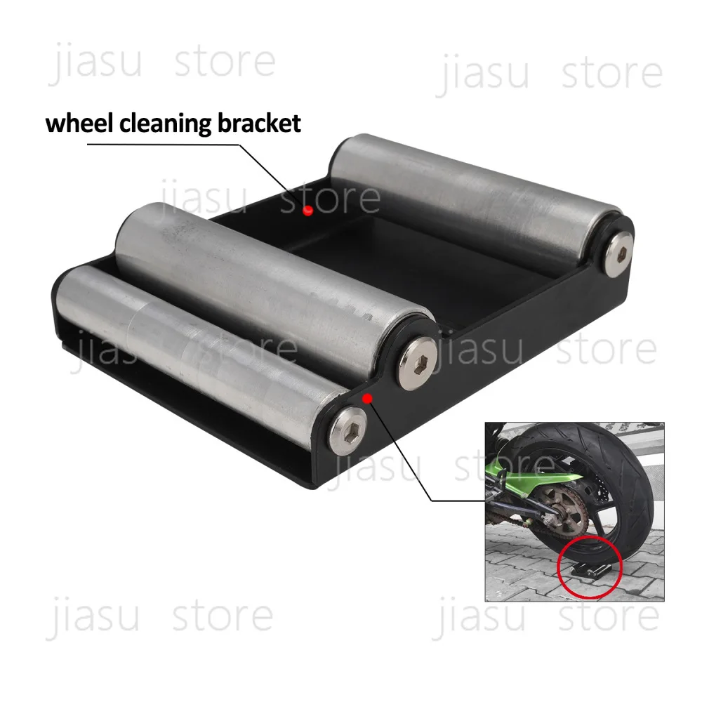 Heavy Duty Motorcycle Steel Paddock Stand Roller Bracket, Universal Support for Cleaning Lubrication Wax Anti-rust Care
