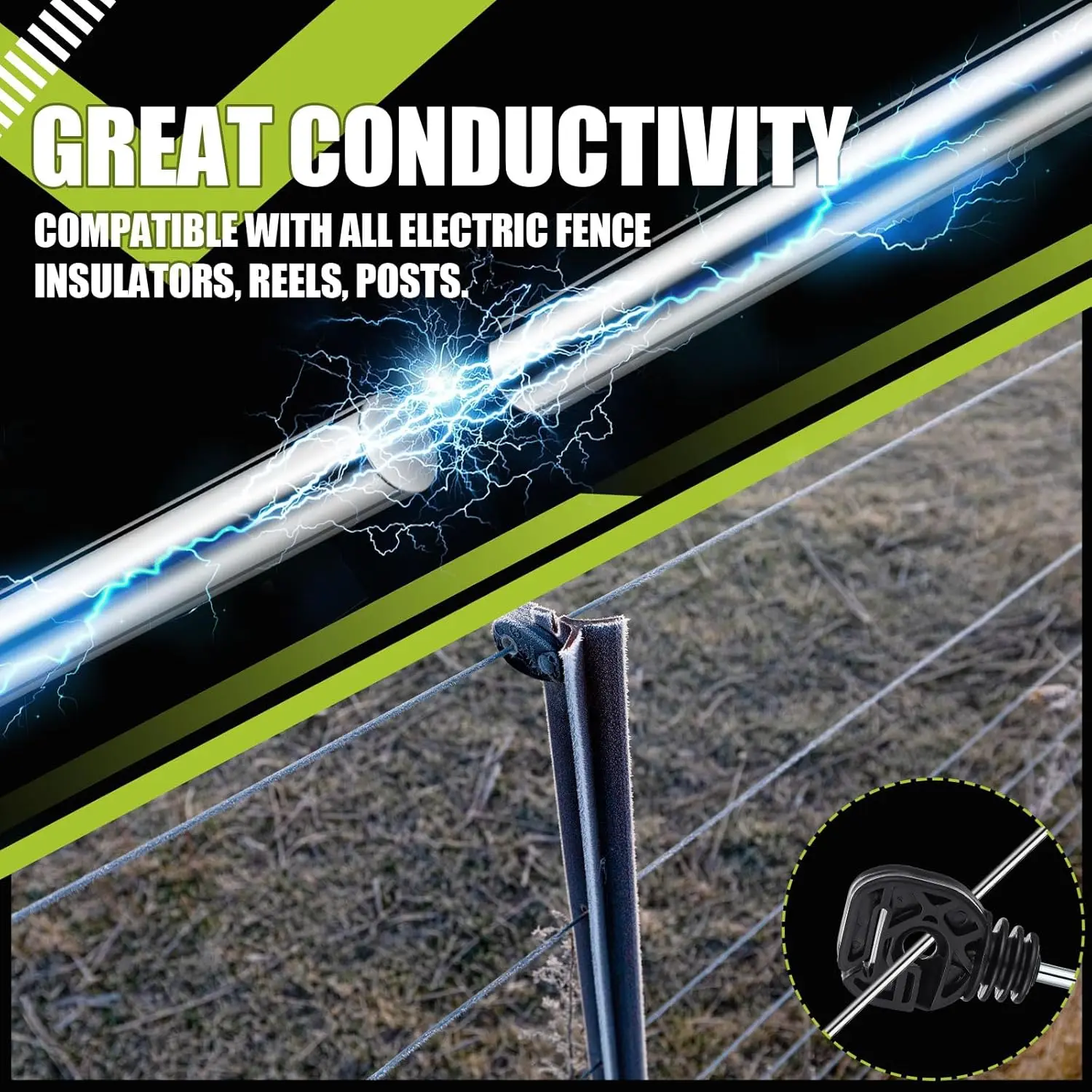 سلك سياج كهربائي من الألومنيوم مقاس 14 بطول 1000 قدم، موصلية عالية ومتانة لسياج الحدائق والماشية