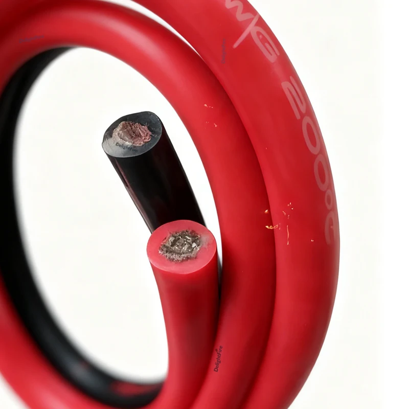 0Gauge Heat Resistant Silicone Cable Soft Red Black 0AWG Electrical Cable For Battery Connector Solar Panel Automotive Car