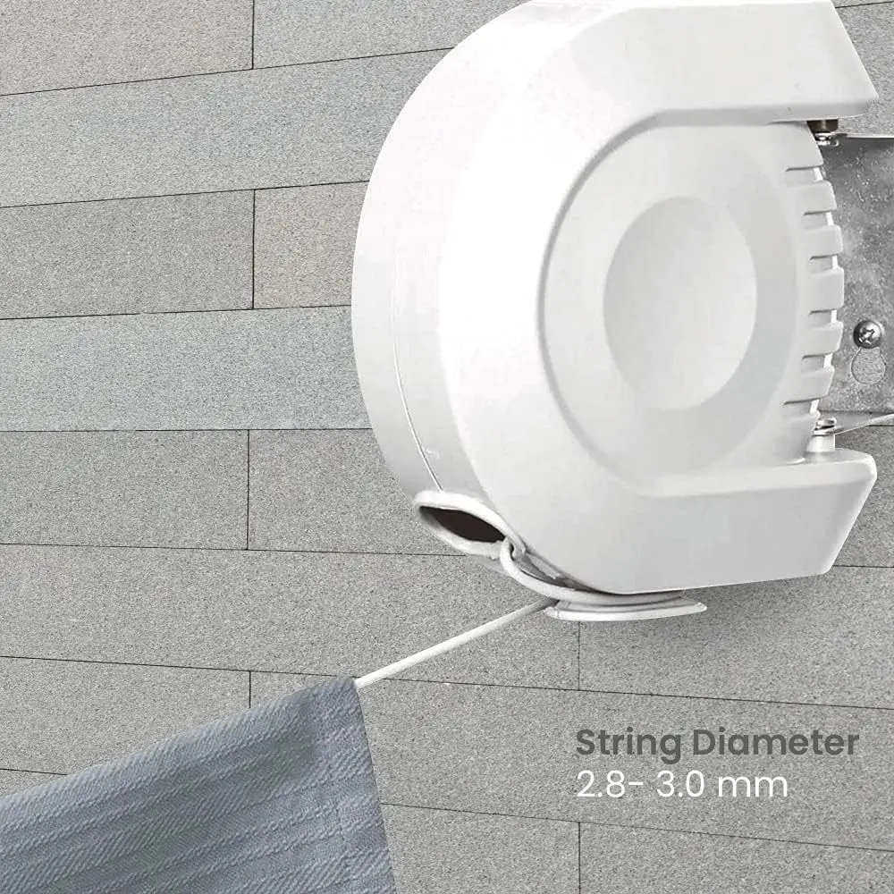 Wall Mounted White Invisible Retractable Clothesline 12m/15m Adjustable Laundry Line Portable Indoor and Outdoor Washing Line