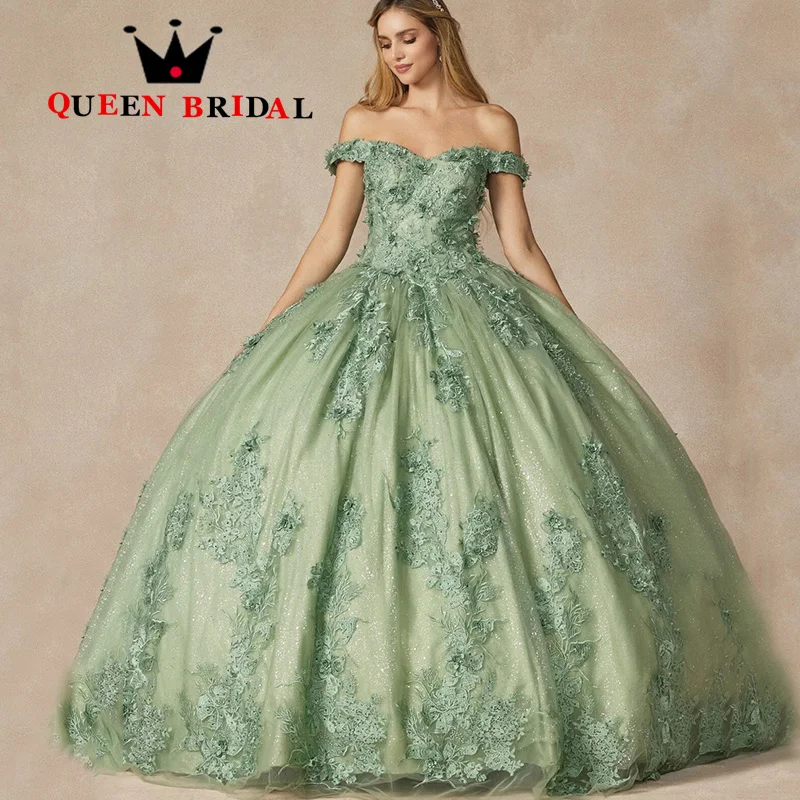 

Exquisite Appliques Sequined Lace Quinceanera Dresses Sweetheart Off Shoulder Floor-Length Birthday Princess Gowns Custom Y93M