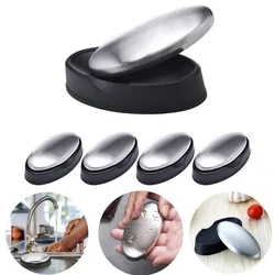 Oval Hand Washer 304 Stainless Steel Deodorant Soap Metal Soap for Deodorizing Cleaning Kitchen Tools and Odor Removal