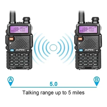2pcs BAOFENG  5W 8W High Power Dual Band Two Way Radio Long Range Handheld Portable Walkies Talkies For Hunting 4