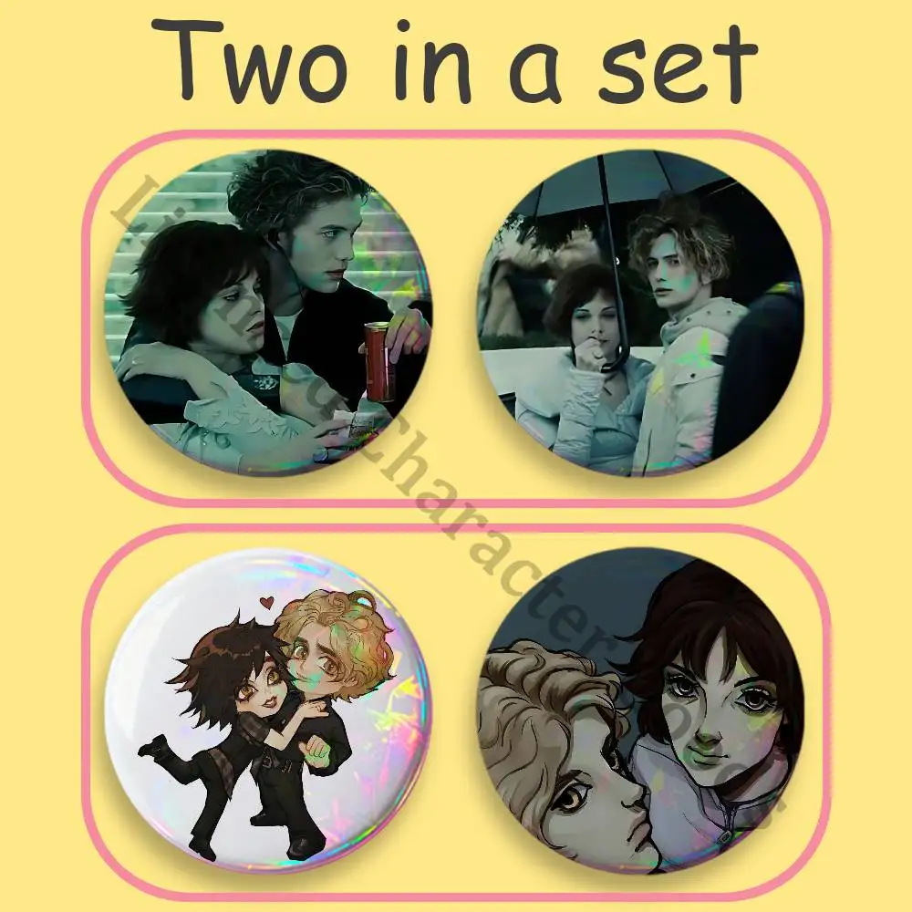 Alice x Jasper T-Twilight 2-Piece Set Badges Anime Merchandise Cosplay Nijigen Otaku Culture Large 75 58 44 32 25 mm Mini