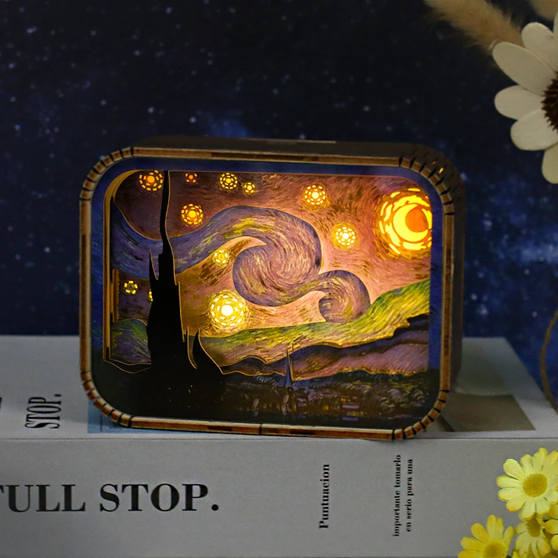 2024 Newly USB Night Light Nordic Solid Wood LED Desk Lamp Starry Night Table Lamp Cat Night Lamp for Bedroom Decoration Gift