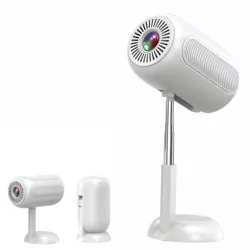 Portable Mini Android Projector Support 4K 1080p Integrated 90°Adjustable Stand Hight Adjustment WiFi Bluetooth ,Model:TS6