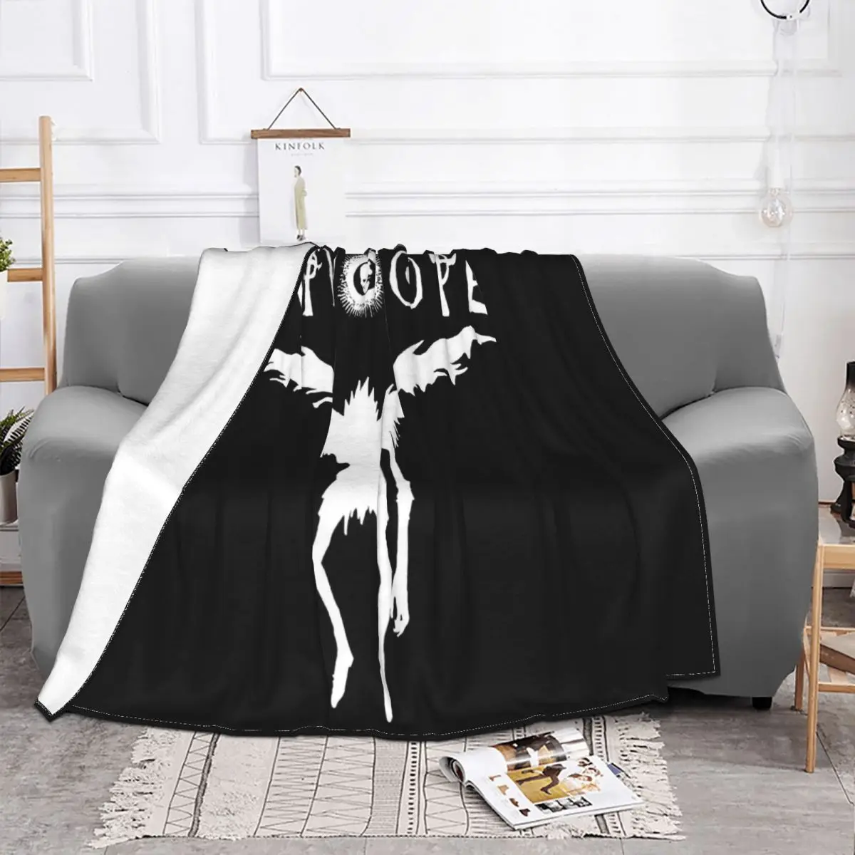 Death Note Ryuk Silhouette Teenage Better Retro Hip-Hop Autumn Geek Animal Vacation Colour High Quanlity Throw Blanket