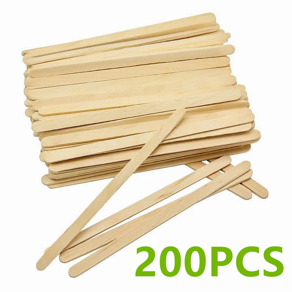 

200PCS Waxing Sticks Smooth Tongue Depressor Face Eyebrows Disposable Hair Removal Applicator Spatulas Body Small Wooden