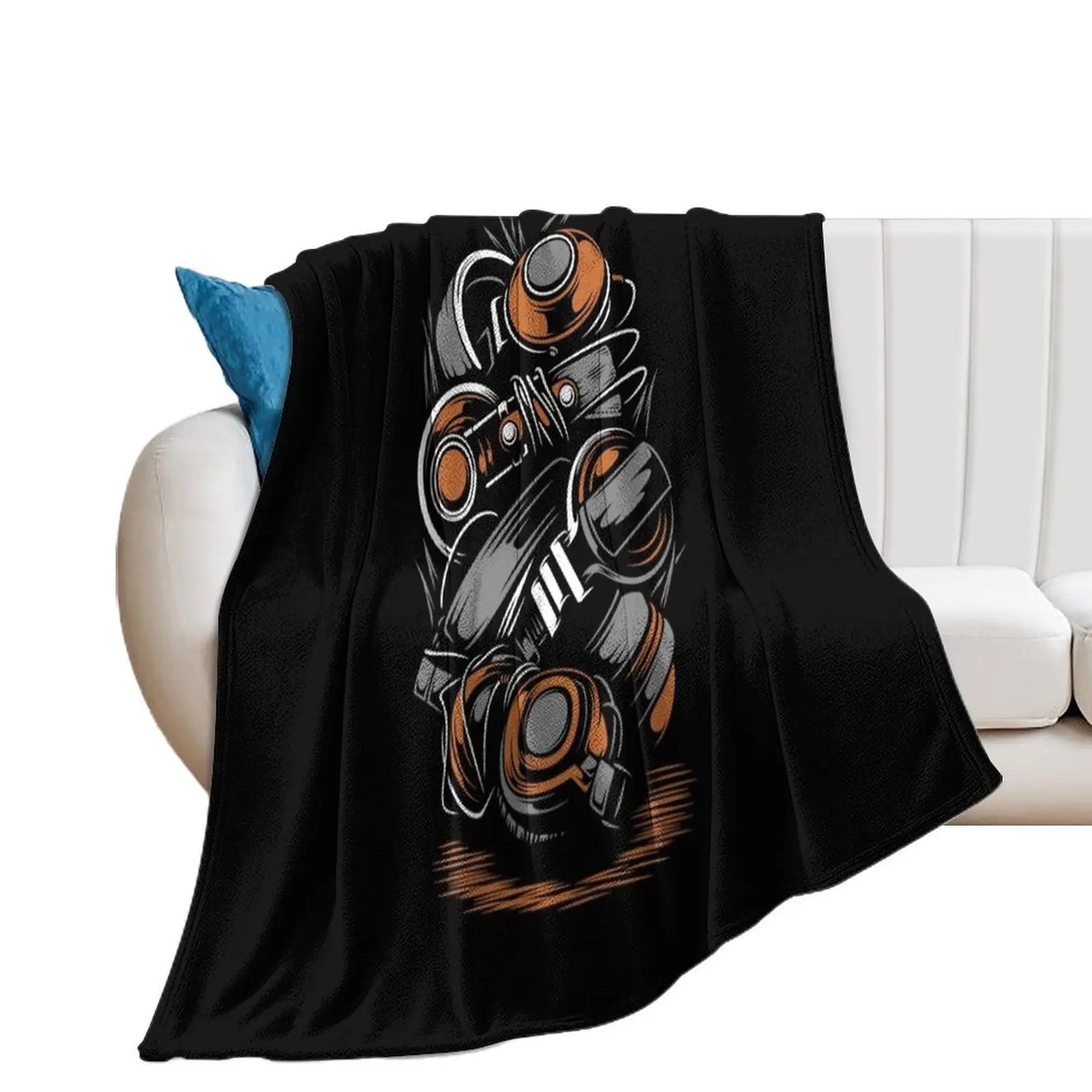 

Headphones - Awesome headphones lover Gift Throw Blanket sofa bed Luxury St Soft Decorative Sofa Blankets