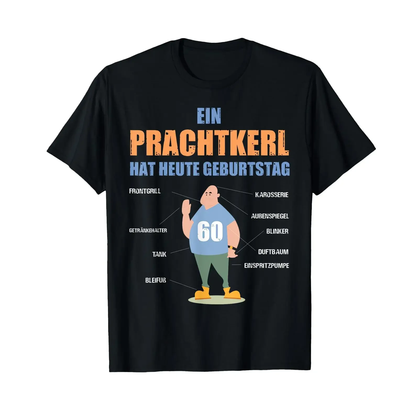 Una idea de regalo para el 60.º cumpleaños de un caballero espléndido: camiseta vintage para hombre, lavada, cómoda y ligeramente elástica.