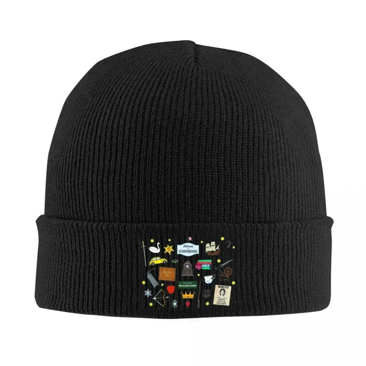 Once Upon A Time Character Symbols And Icons Warm Knitted Cap Hip Hop Bonnet Hat Autumn Winter Outdoor Beanies Hat for Men Women