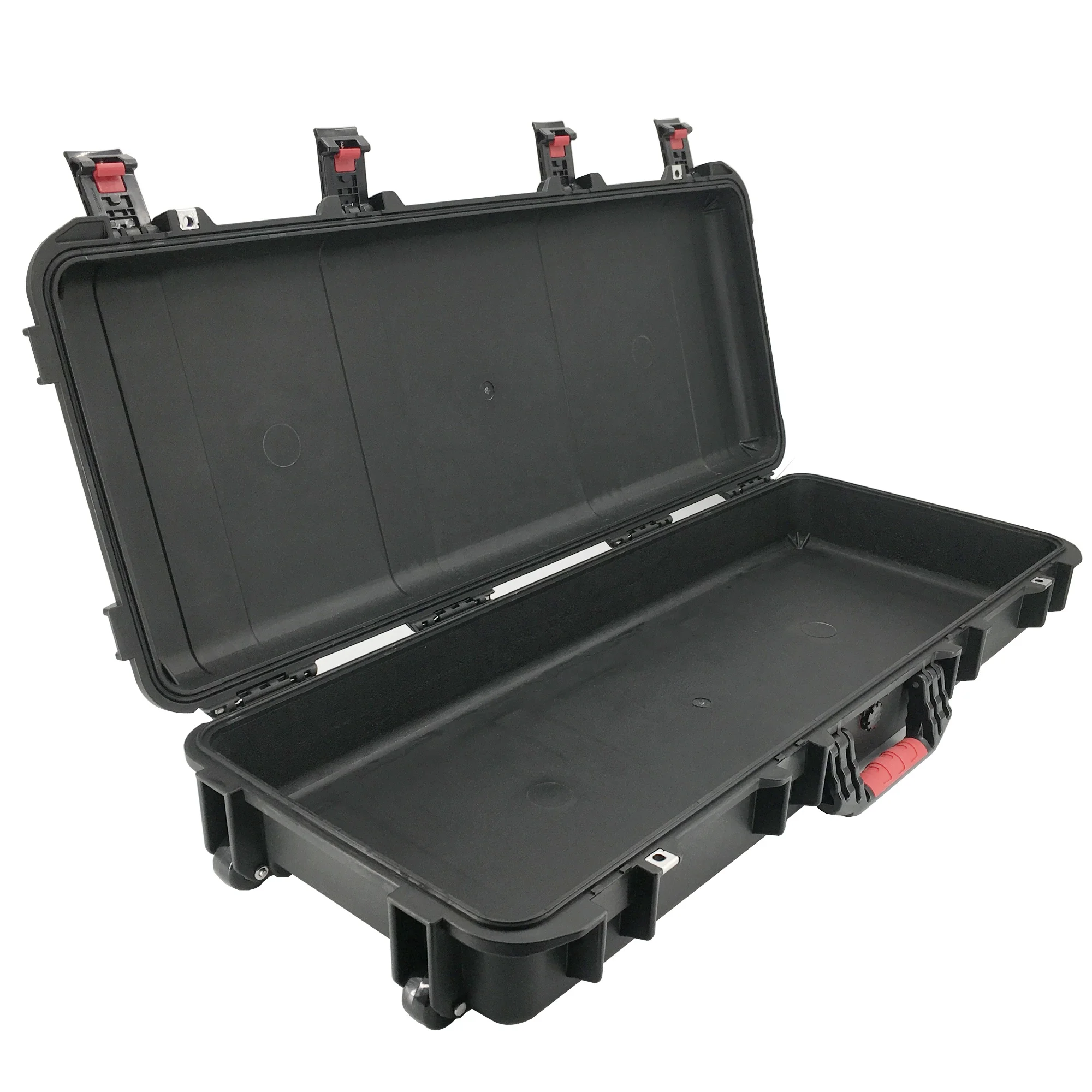 China Custom PP Material Plastic Waterproof Equipment Storage Carry Case Wheeled Hard Gun Case Long Case With Foam Insert