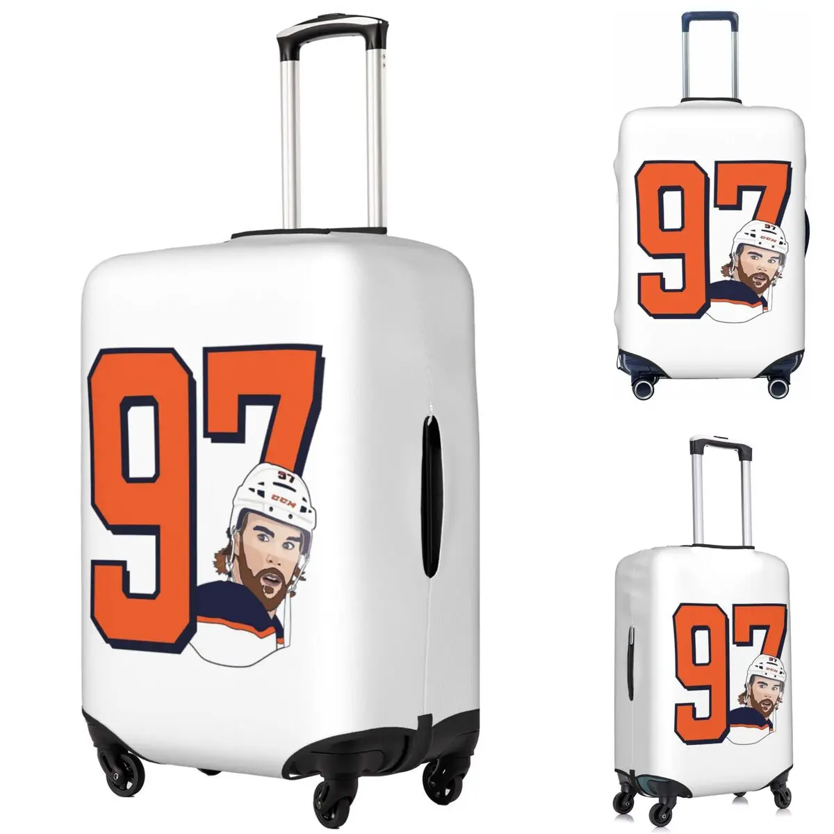 

Чехол для чемодана Connor McDavid 97, для фанатов Edmonton Oilers, защитный чехол, эластичные дорожные защитные чехлы для багажа 18-32 дюймов