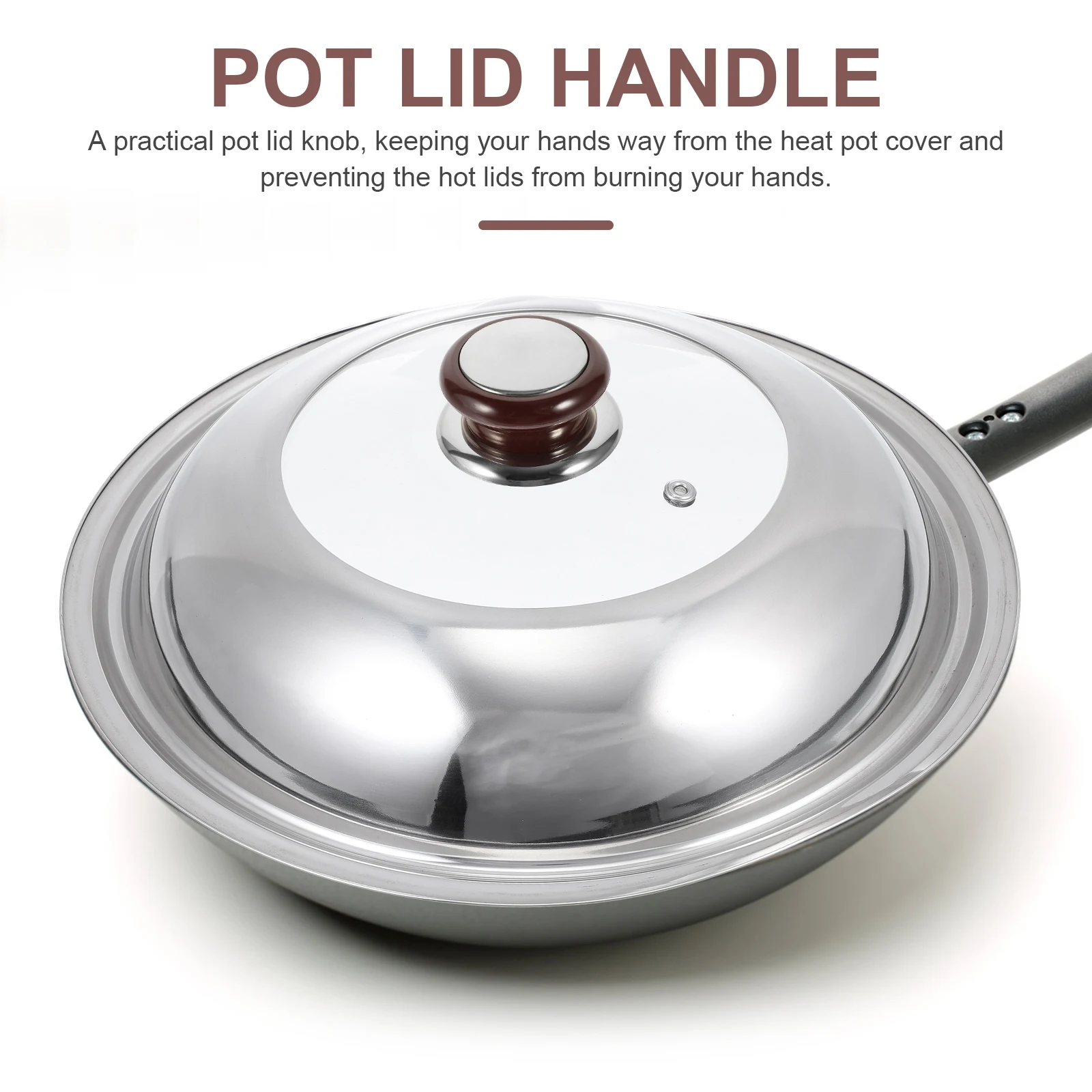 

Compact Pan Lid Knobs Insulation Design Strong Break Resistance Ability Comfortable Grasp For Soup Milk Wok Steaming Pots