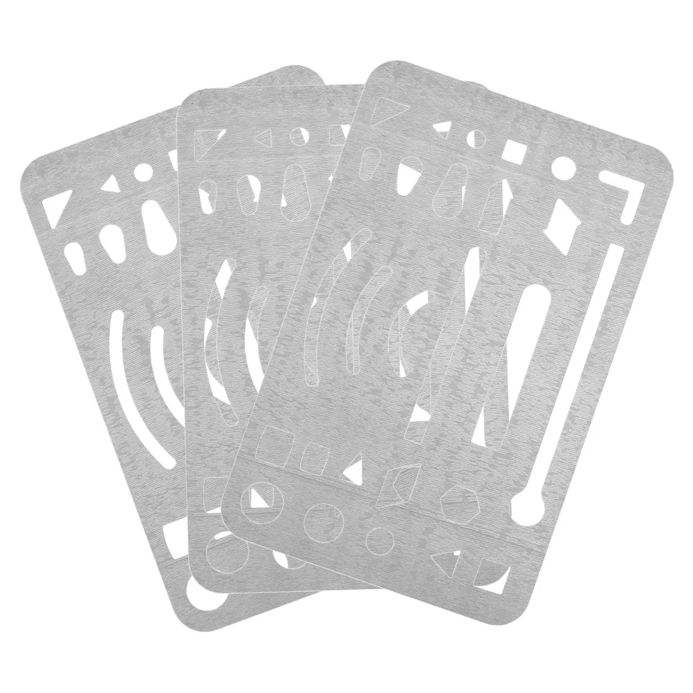 

3Pcs Stainless Steel Erasing Shield Set, Anti-Smudge Drawing Tool for Designers, Reusable Craft Eraser Template, Engineering