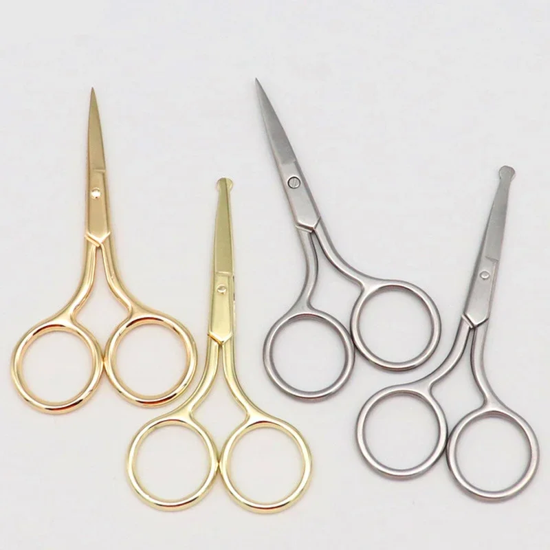 1pc European-style Makeup Scissors 9CM Compact Stainless Steel Small Professional Eyebrow Nose Hair Cut Manicure Nail Tools images - 6