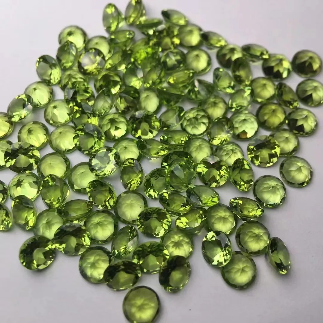 

50 шт./лот 5 мм круглой огранки натуральный хороший огонь перидот для кольца